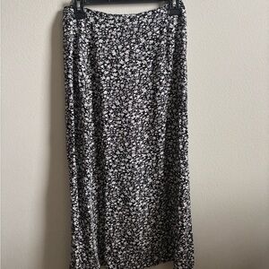 Floral Black and White Women's Skirt
